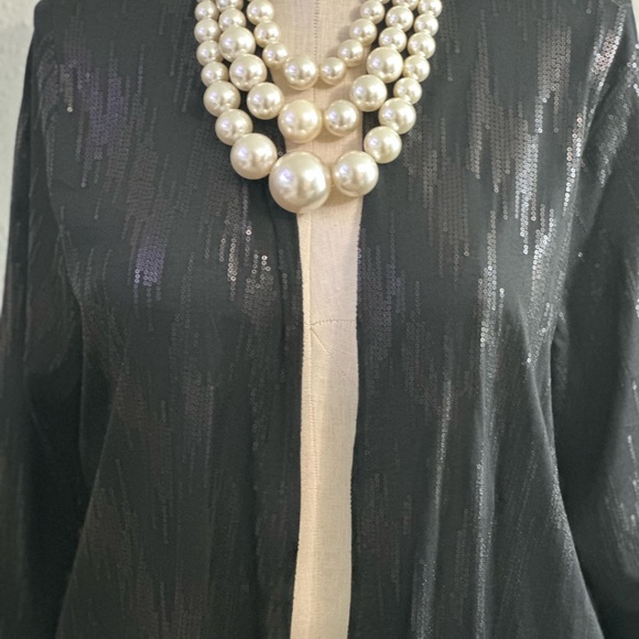 Elegant Sequin long Duster Cardigan 3X - Picture 2 of 2